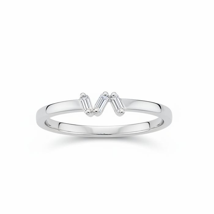 Chevron Baguette Ring