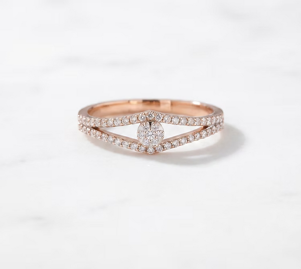 Split-Band Diamond Ring